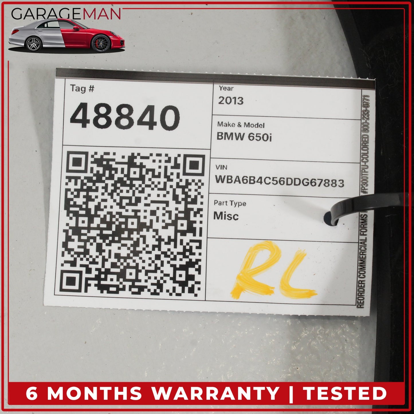 2013-2019 BMW 650i F06 AWD Rear Left Side Door Weatherstrip Seal 7275315 OEM