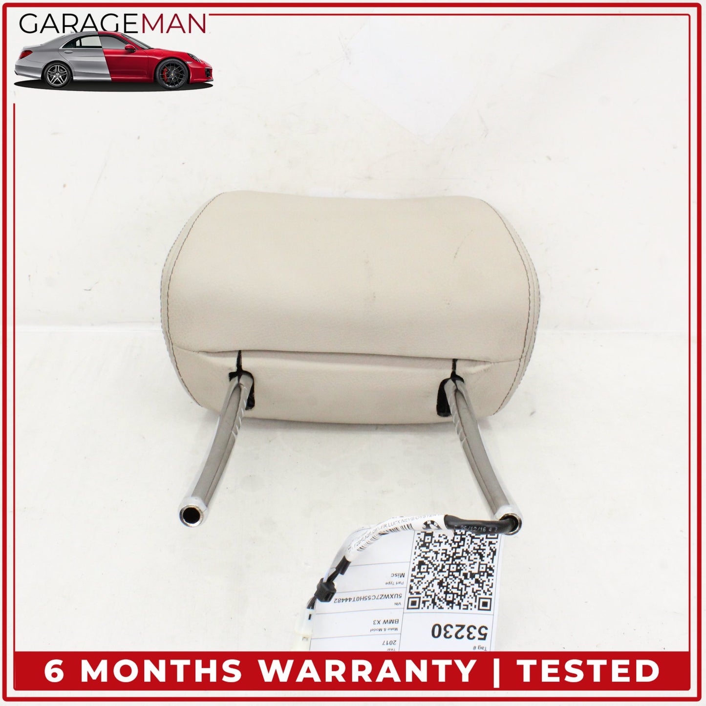 2011-2018 BMW X3 X4 F25 SUV Front Left or Right Side Seat Head Rest Beige OEM