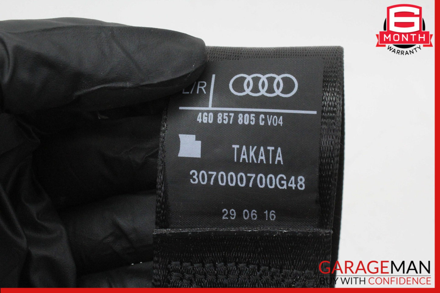 2012-2018 Audi A6 A7 Rear Left or Right Side Seat Belt Black 4G0857805C OEM