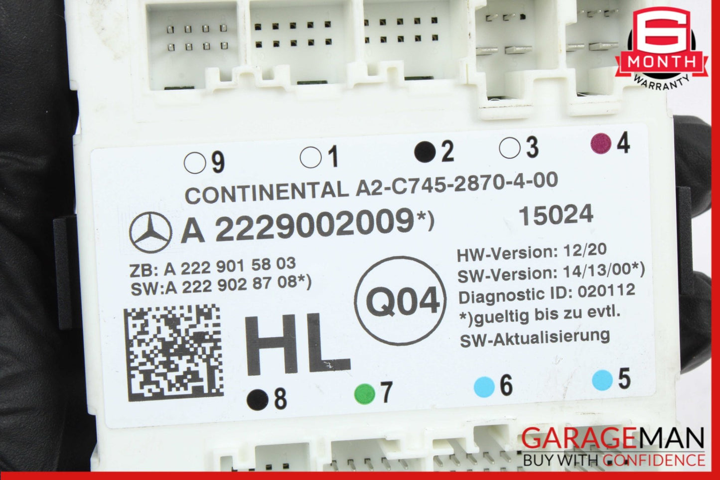 2015-2023 Mercedes-Benz C300 W205 Rear Left Door Control Module 2229002009 OEM