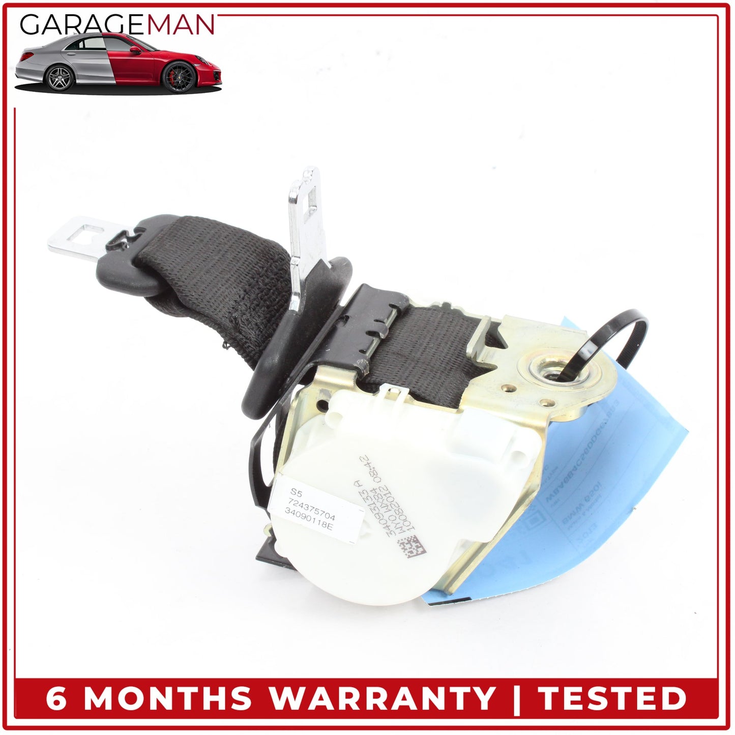 2012-2019 BMW 650i F06 Rear Centre Middle Seat Belt Retractor Black 34093133 OEM
