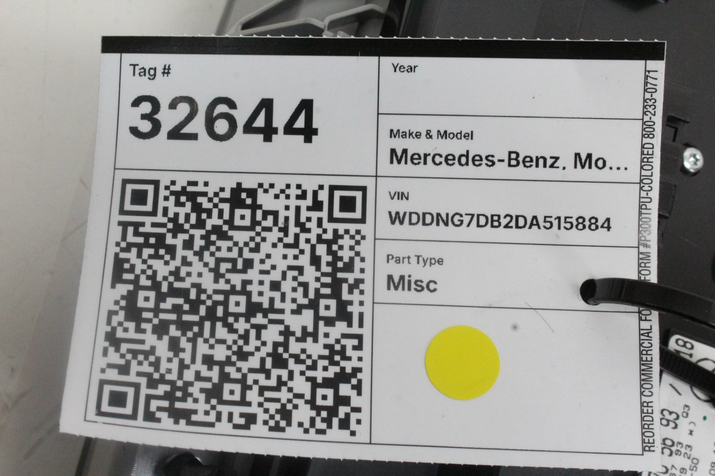 2010-2014 Mercedes-Benz S550 W221 Overhead Dome Light Lamp 2218705693 OEM