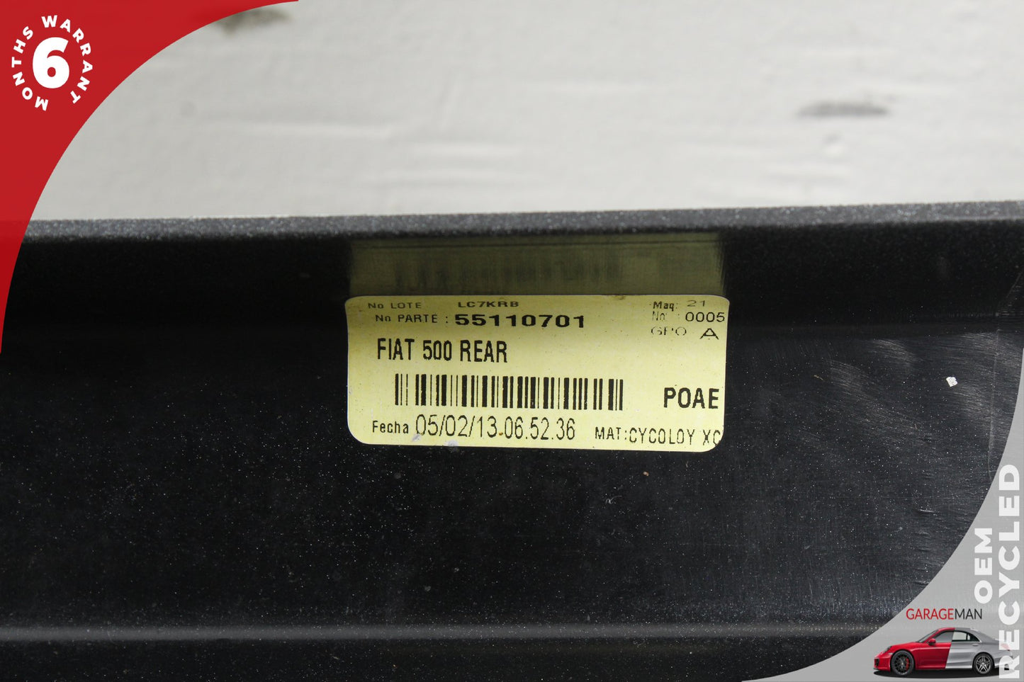 2013-2017 Fiat 500e Hatchback Rear Bumper Cover White 55110701 OEM