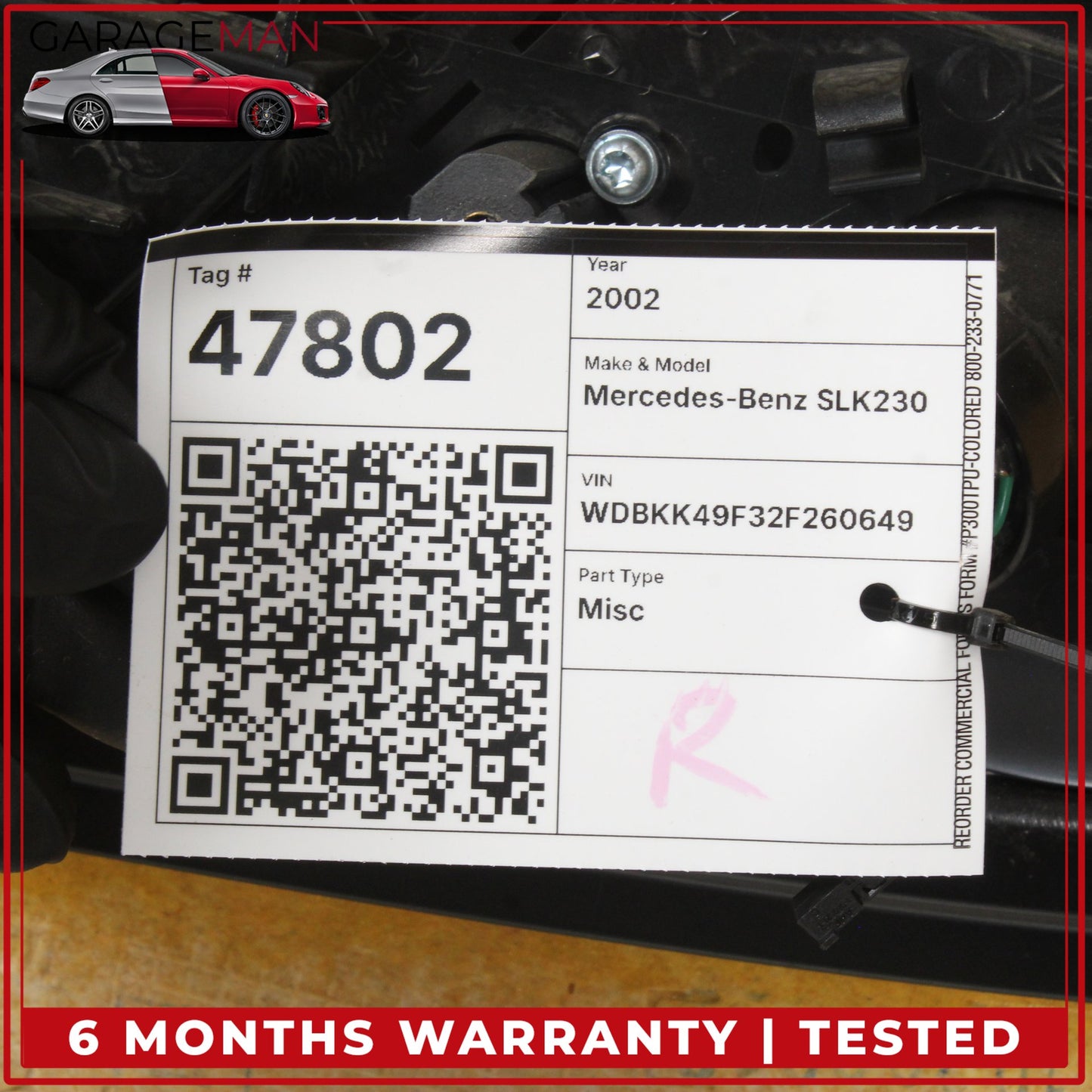 1997-2004 Mercedes R170 SLK230 SLK320 Front Right Door Trim 1707204070 OEM