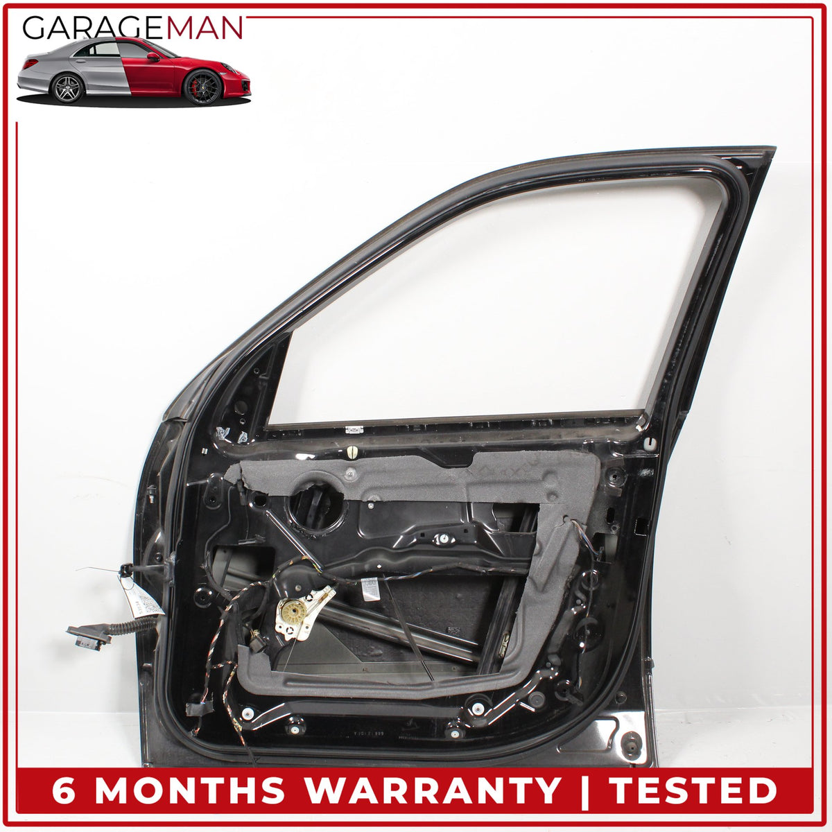 2007-2013 BMW X5 E70 Front Right Side Door Shell Black w/ Window Regulator OEM