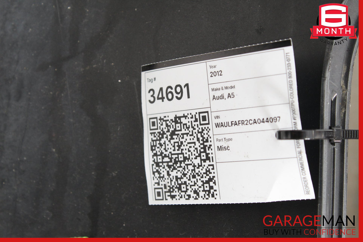 2008-2012 Audi A5 S5 8T Sedan Rear Bumper Cover Panel Gray 8T0807511 OEM