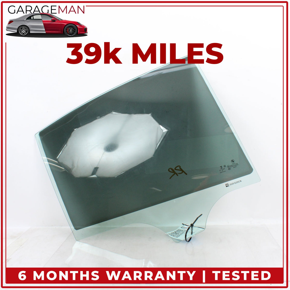 2019-2025 BMW 330i M340i G20 Rear Right Passenger Side Door Window Glass OEM