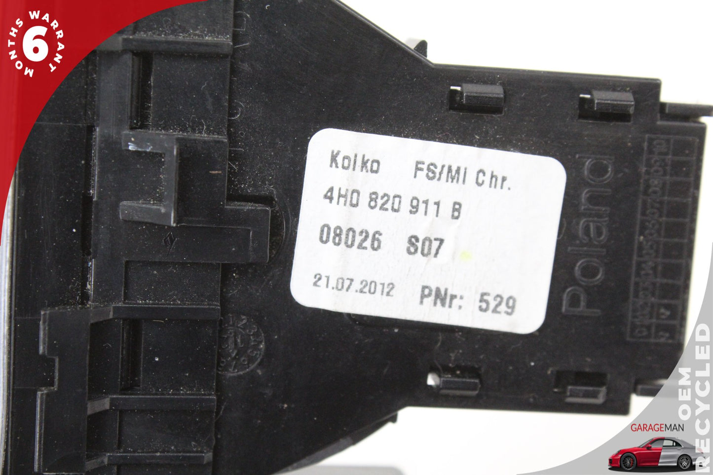 2011-2018 Audi A8 S8 Hazard Light Air Vent Control Switch Panel 4H0820911B OEM