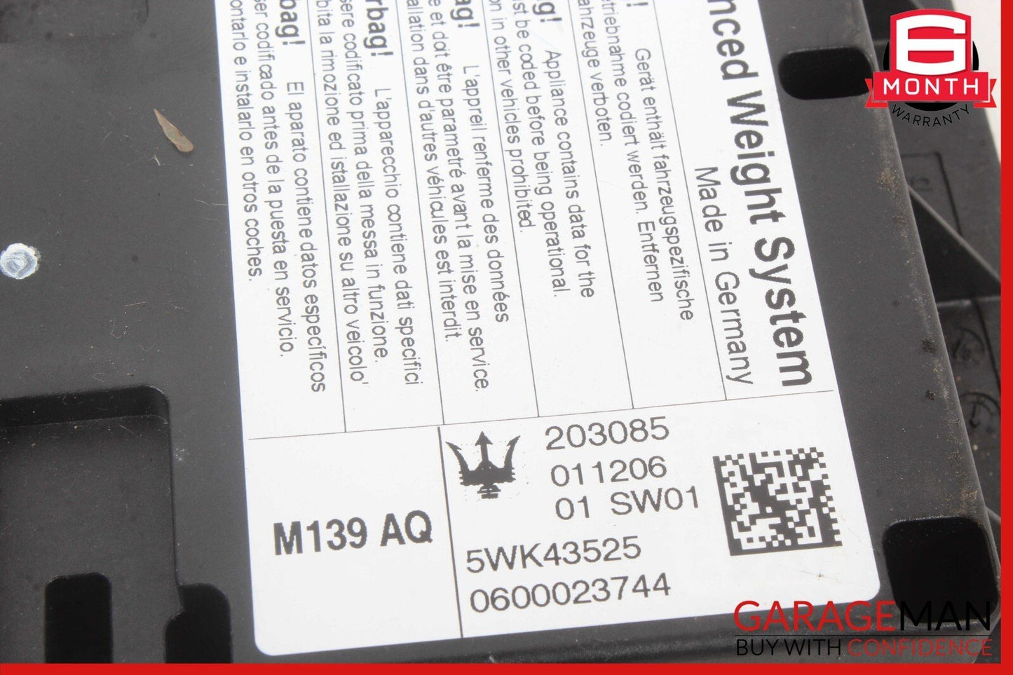 03-08 Maserati Quattroporte M139 AWS Advanced Weight System Control Module OEM