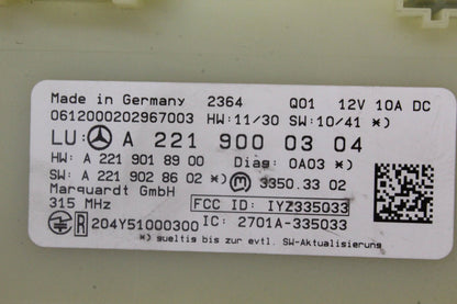 2010-2014 Mercedes-Benz S550 W221 Keyless Go Entry Control Module 2219000304