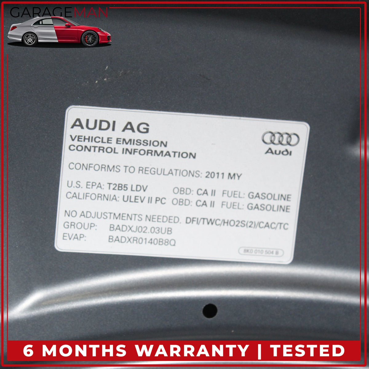 2009-2012 Audi A4 S4 Front Hood Bonnet Panel Meteor Gray Pearl 8K0823029D OEM