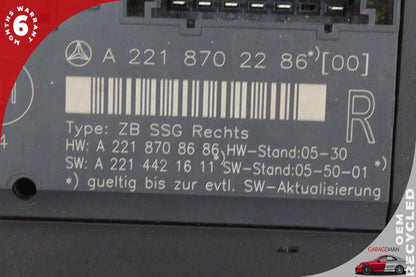 2007-2013 Mercedes W221 S550 Front Right Seat Control Module Unit 2218702286 OEM