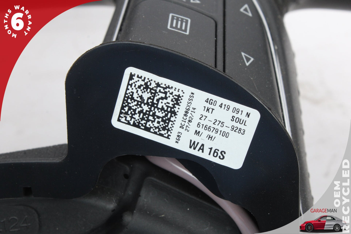 2012-2018 Audi A6 A7 S6 S7 Front Left Side Steering Wheel Black 4G0419091N OEM