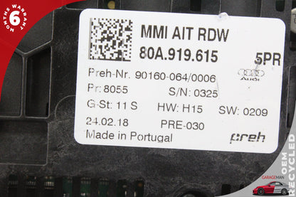 2018-2024 Audi SQ5 Q5 Front MMI Multi Media Touch Pad Control Switch 80A919615