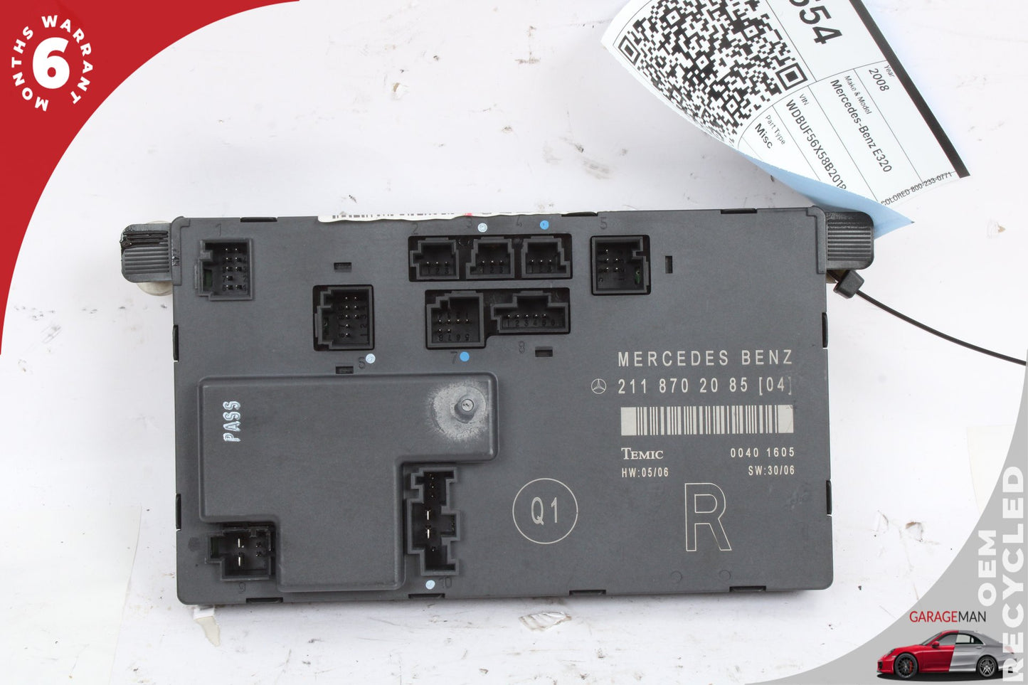 03-09 Mercedes E350 W211 Right Front Door Control Module 2118702085 OEM