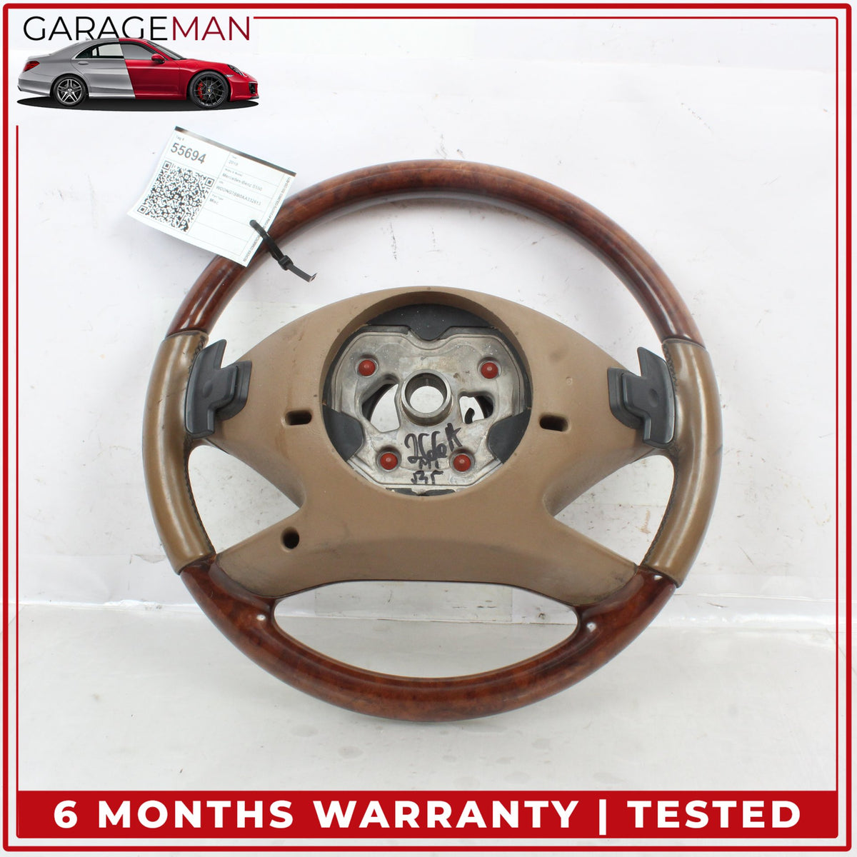 2010-2014 Mercedes W221 S550 Front Left Steering Wheel Wood Brown 2214609203 OEM