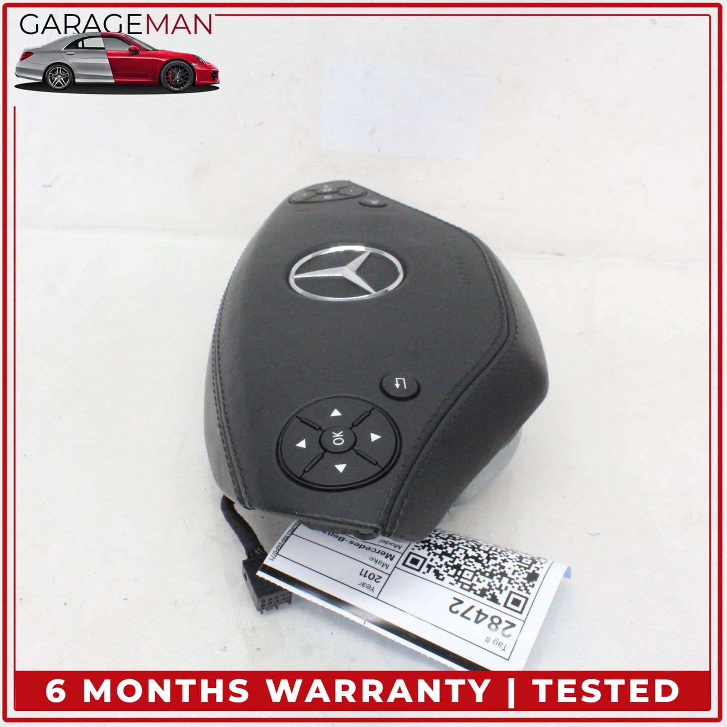 2010-2014 Mercedes W221 S400 Front Left Side Steering Wheel Airbag Black OEM