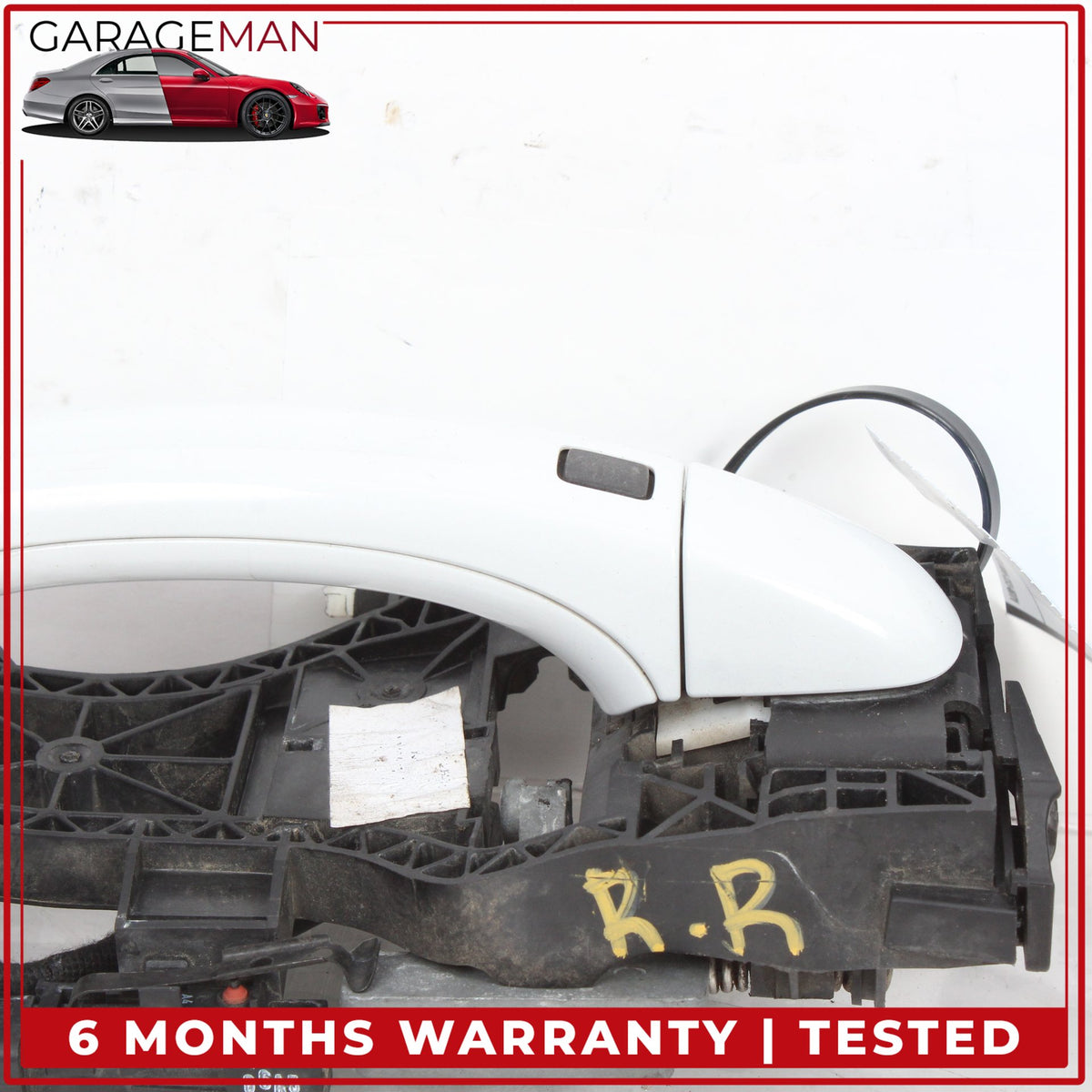 2007-2015 Audi Q7 Rear Right Side Exterior Door Handle White Metallic OEM