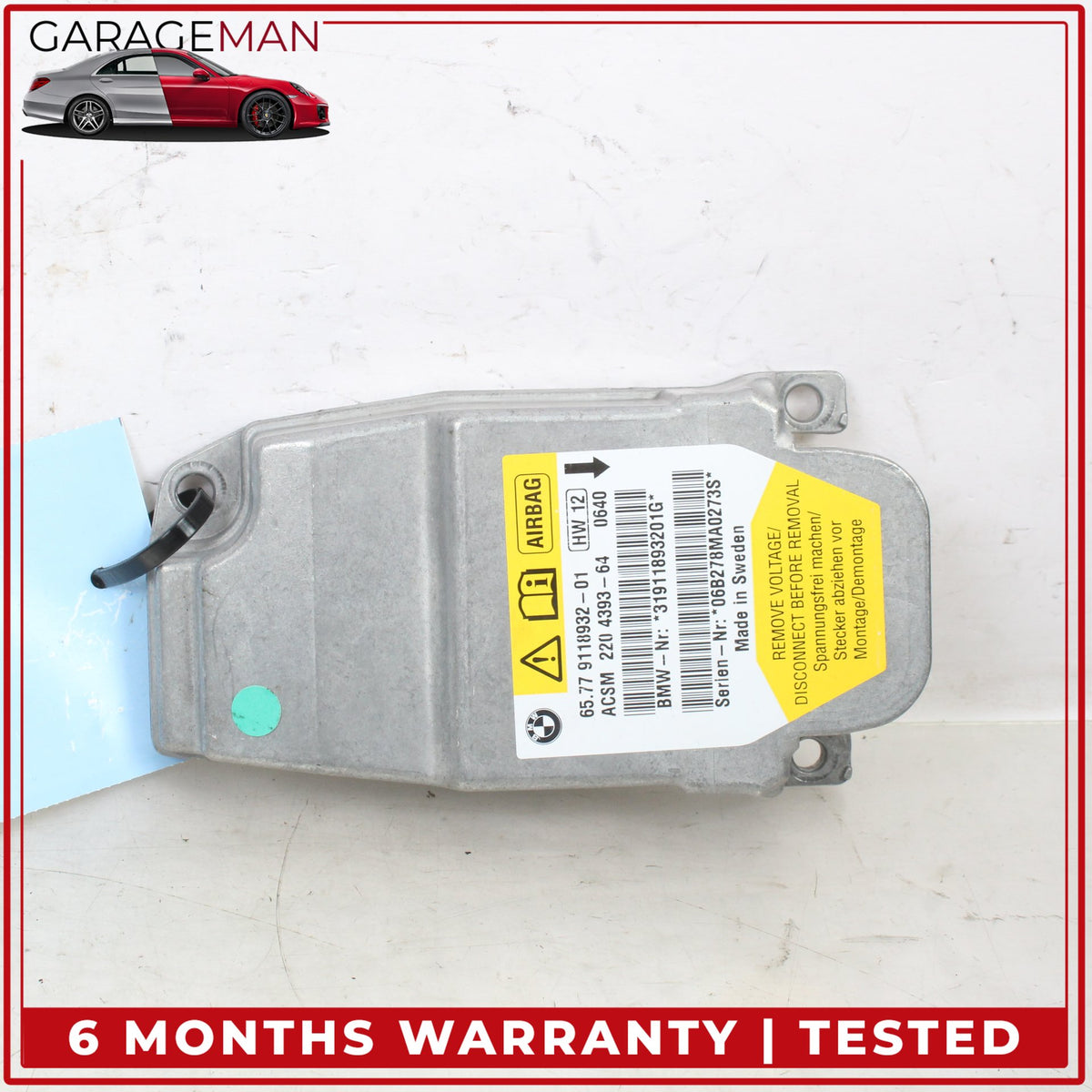 2004-2010 BMW 650i E64 RWD Crash Safety Control Module 9118932 OEM