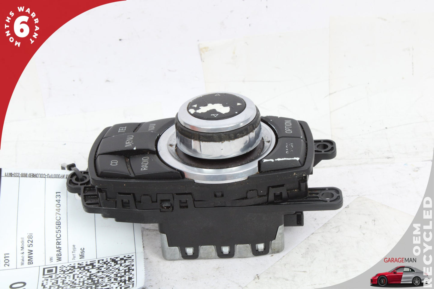 2011-2016 BMW 528i F10 Center Console iDrive Navigation Knob Switch 9206444 OEM