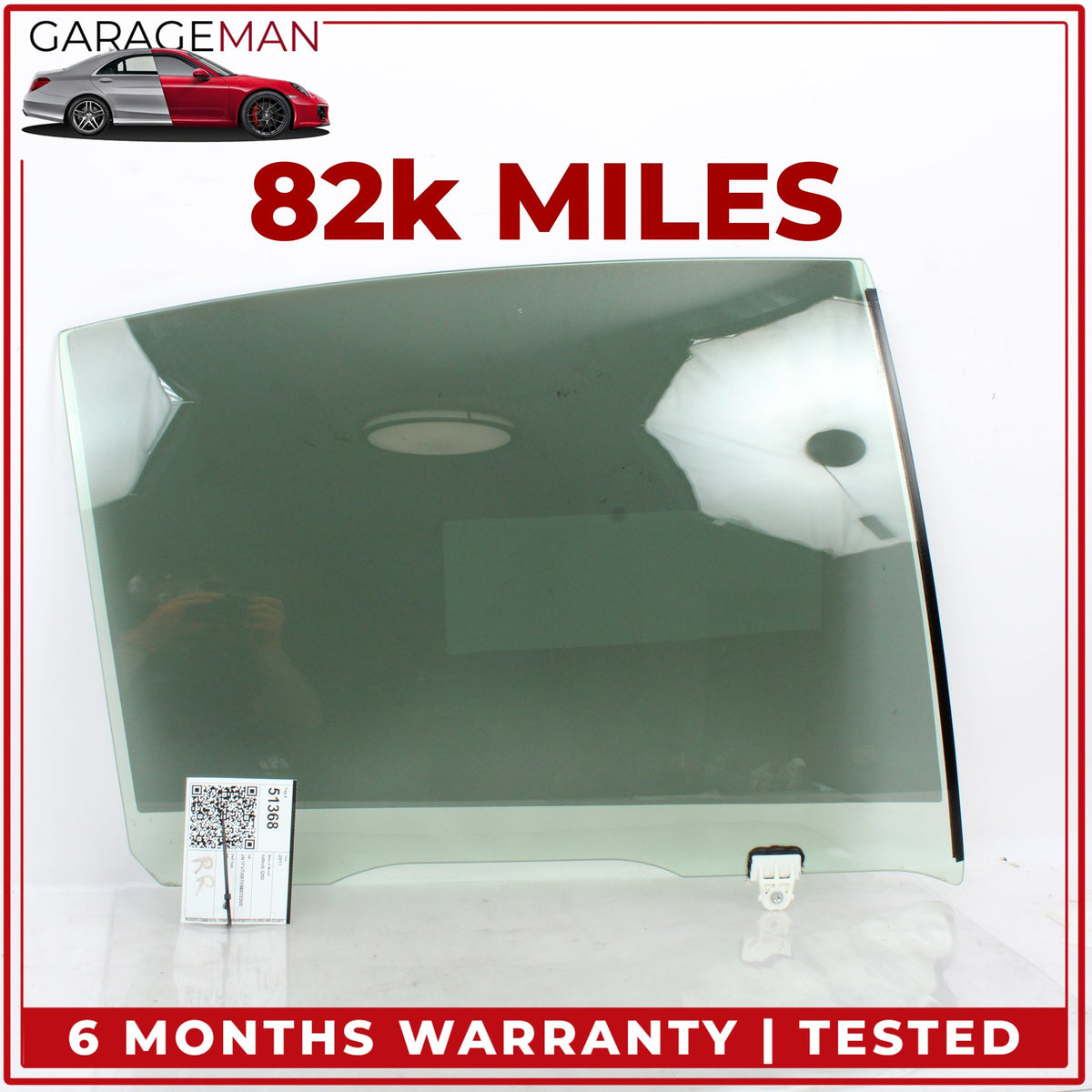 2017-2024 Infiniti Q50 V37 Rear Right Passenger Side Door Window Glass OEM