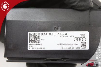 2022-2024 Audi A3 Sedan Audio Auxiliary Jack USB Port 82A035736A Genuine