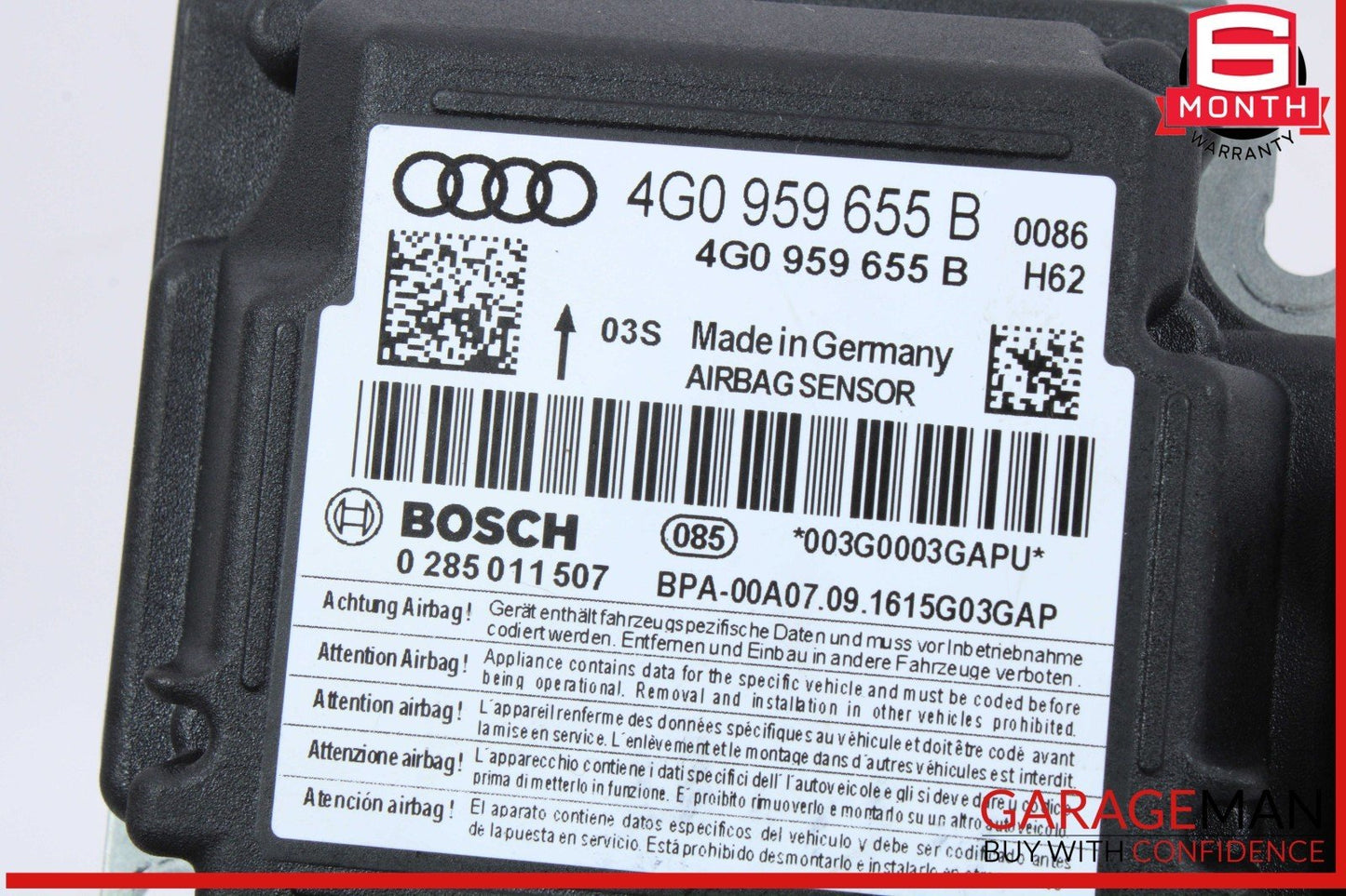 12-18 Audi A6 A7 SRS Safety Restraint Airbag Air Bag Control Module Unit OEM