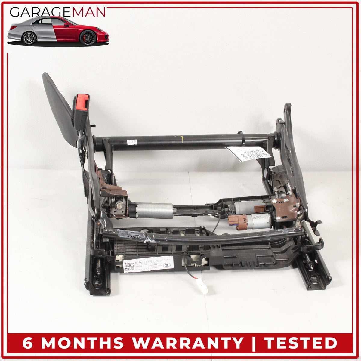 2017-2023 BMW 530e G30 Front Left Side Lower Seat Track Frame Rail w/ Motors OEM