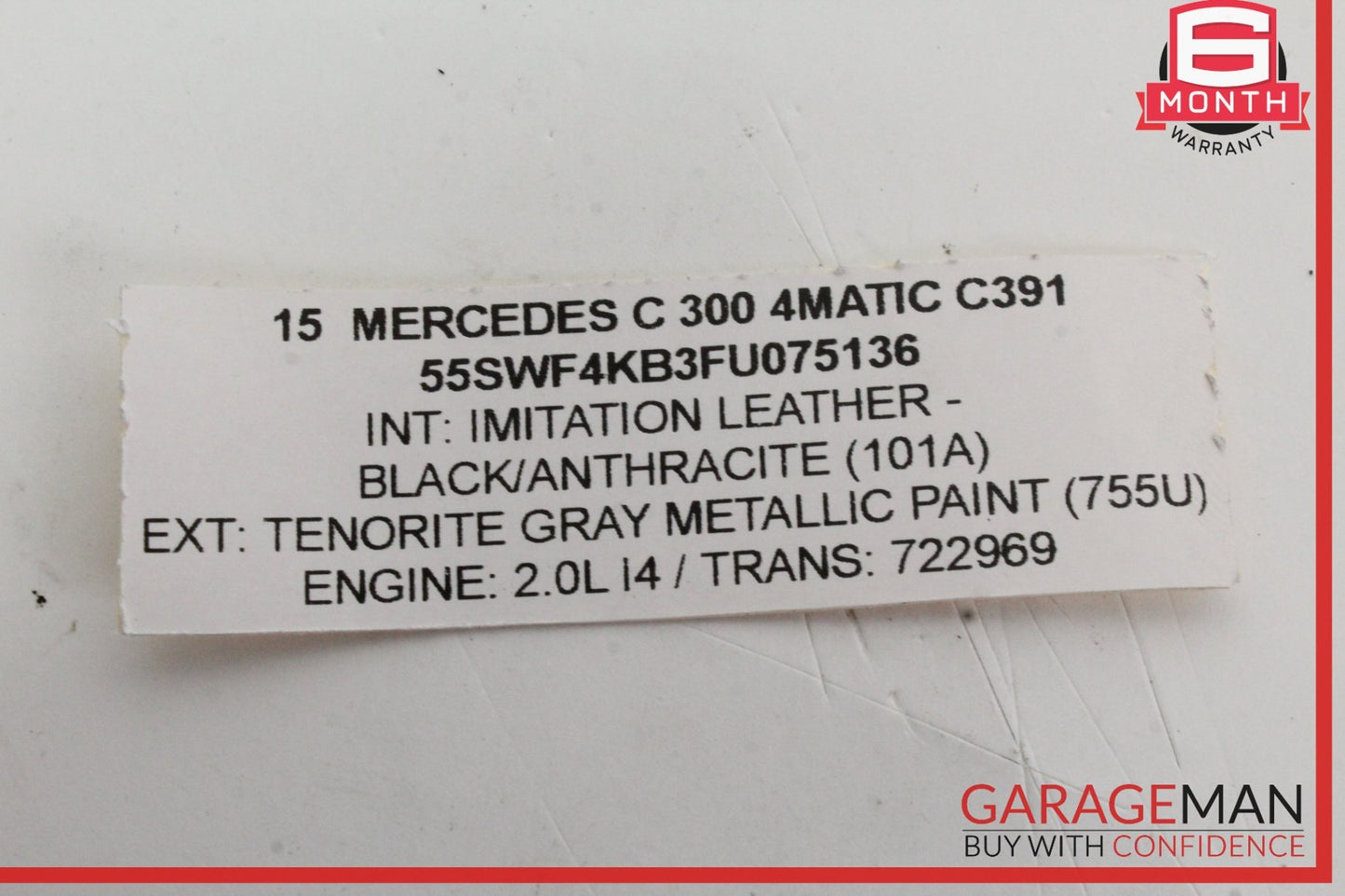 2015-2021 Mercedes W205 C300 4MATIC Left Side Roof Upper Curtain Airbag OEM