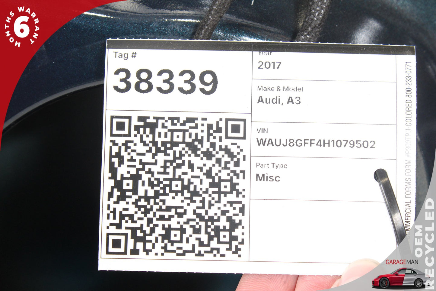 2015-2020 Audi A3 8V Sedan Right Rear Door Shell 8V5833052C Genuine