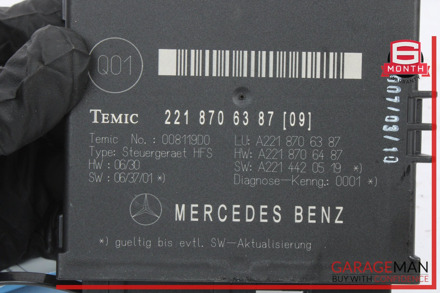 2007-2009 Mercedes-Benz S550 W221 Trunk Release Remote Module 2218706387