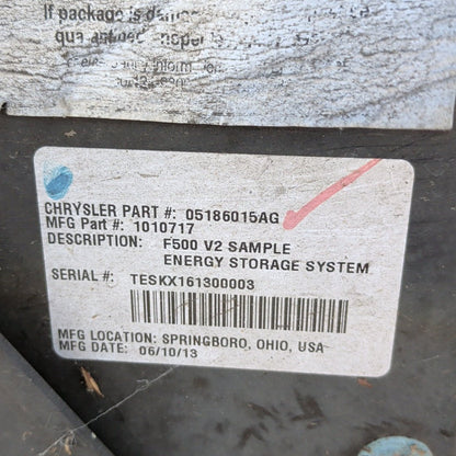 2013-2019 Fiat 500e High Voltage Lithium-Ion Battery 24kwh 05186015AG OEM