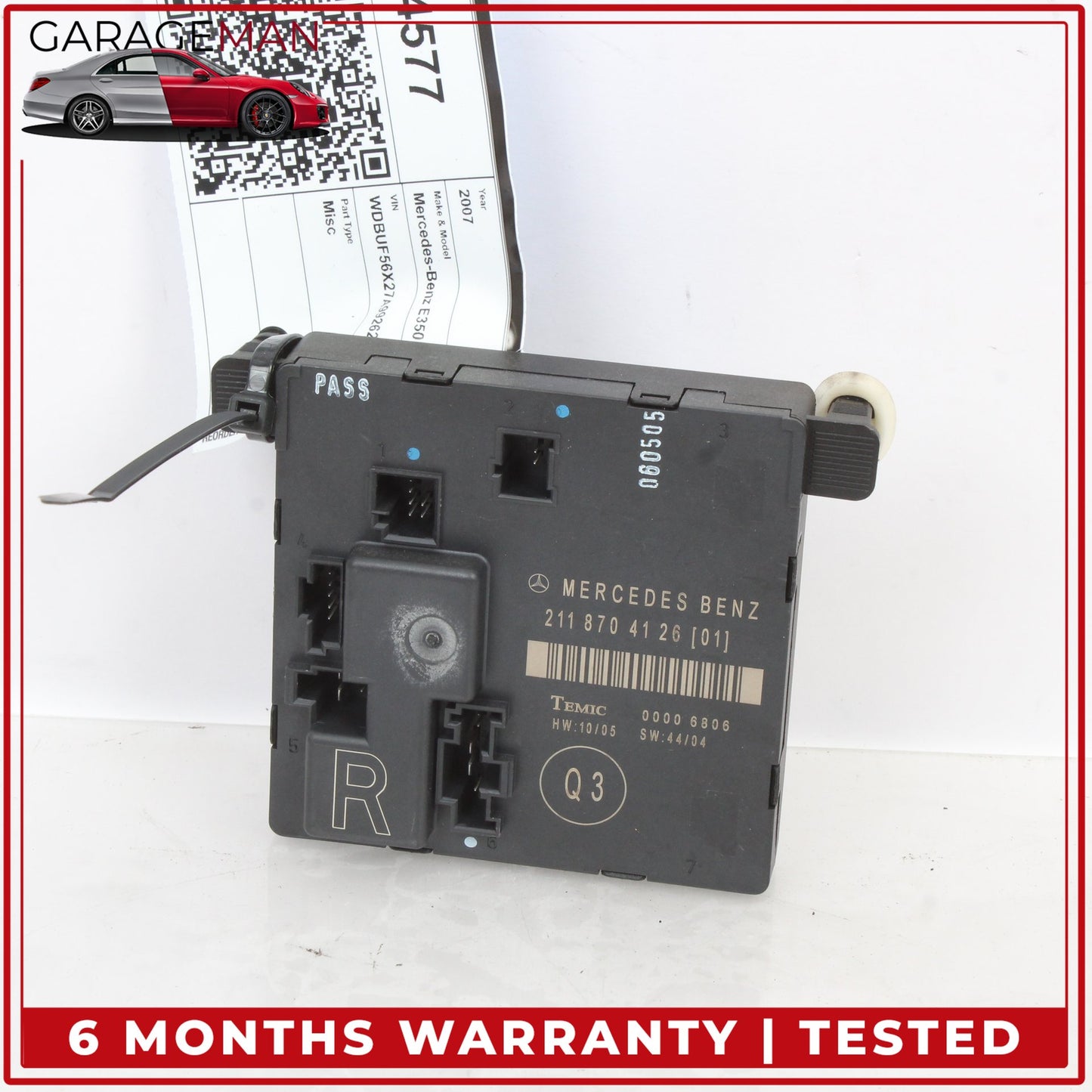 2003-2009 Mercedes W211 E350 Rear Right Side Door Control Module 2118704126 OEM