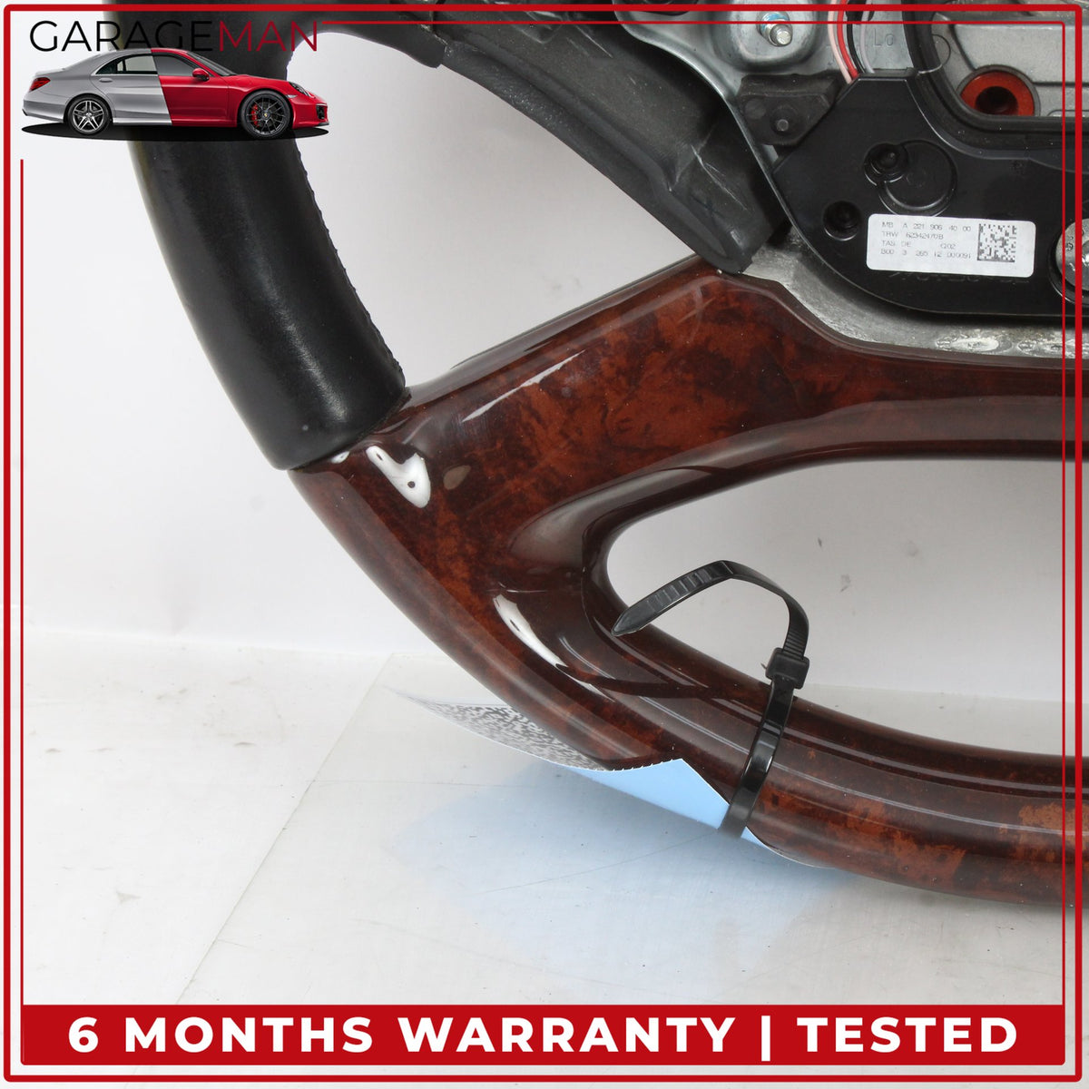 2010-2014 Mercedes W216 CL550 Steering Wheel w/ Paddle Shifters Wood OEM