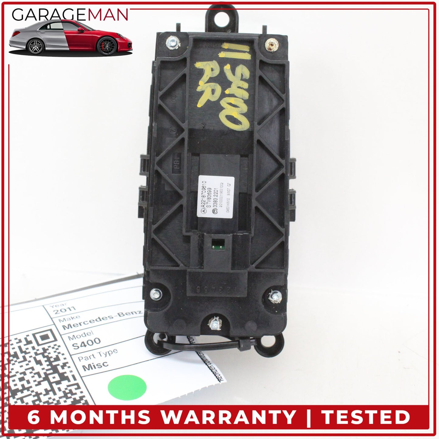 2007-2014 Mercedes-Benz S400 S-Class W221 Sedan Rear Left Or Right Window Control Switch 2218709610 OEM