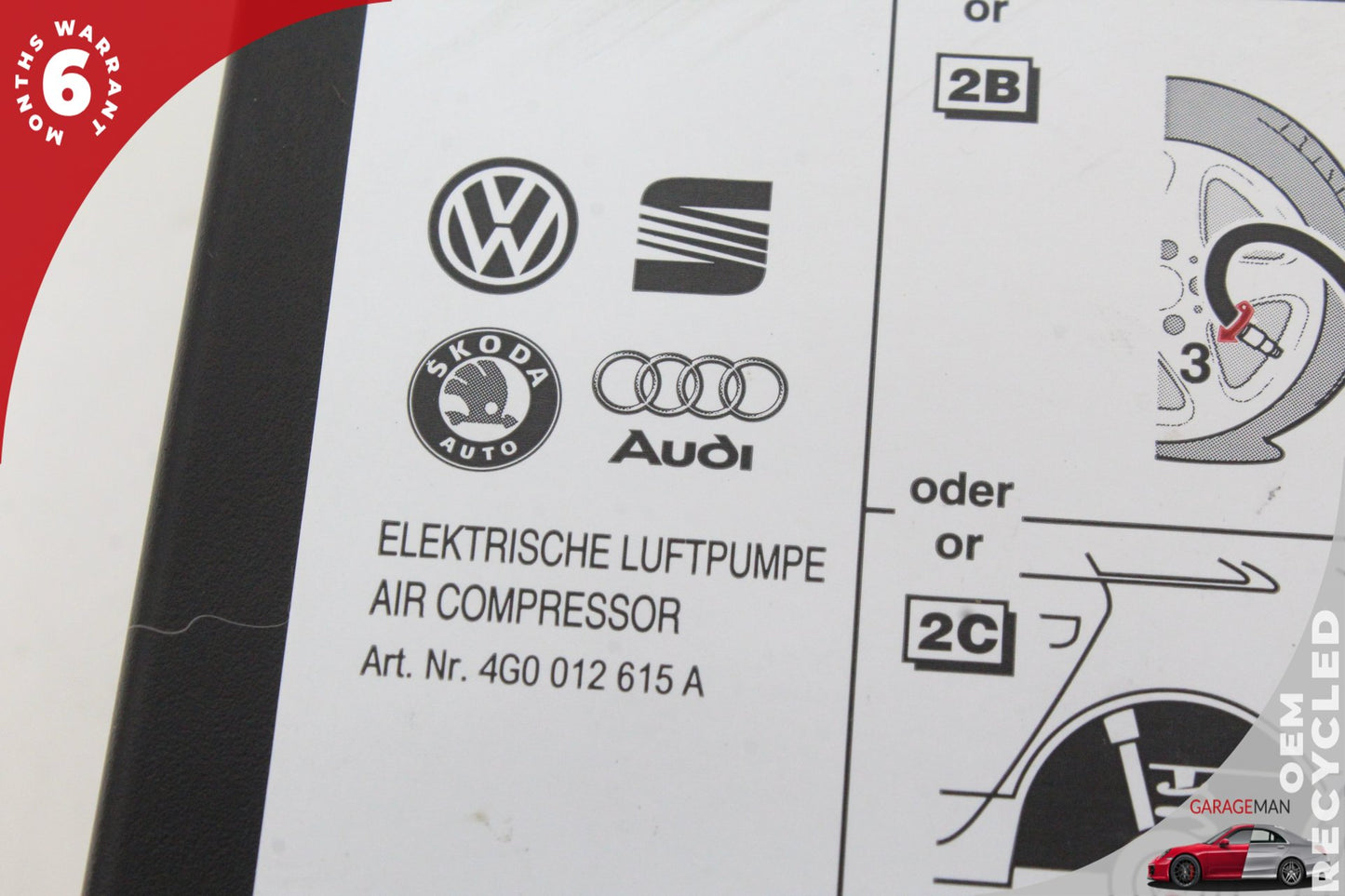 2018-2025 Audi Q5 SQ5 Emergency Tire Air Compressor Pump 4G0012615A OEM