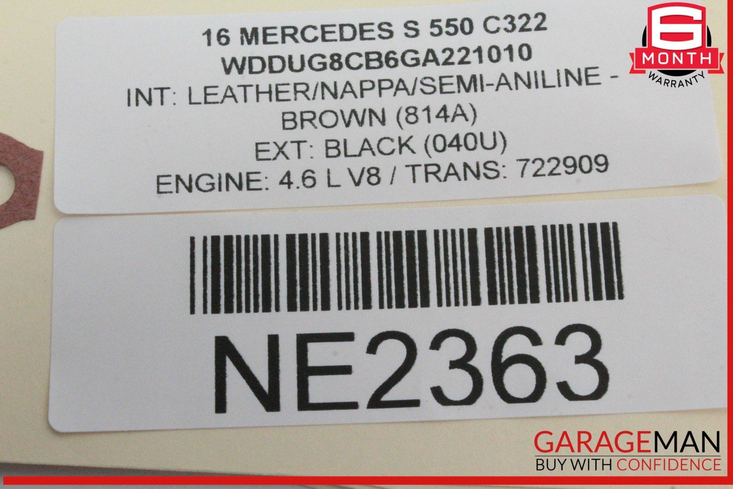14-17 Mercedes W222 S550 Rear Left Driver Side Quarter Airbag Air Bag OEM