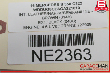 14-17 Mercedes W222 S550 Rear Left Driver Side Quarter Airbag Air Bag OEM