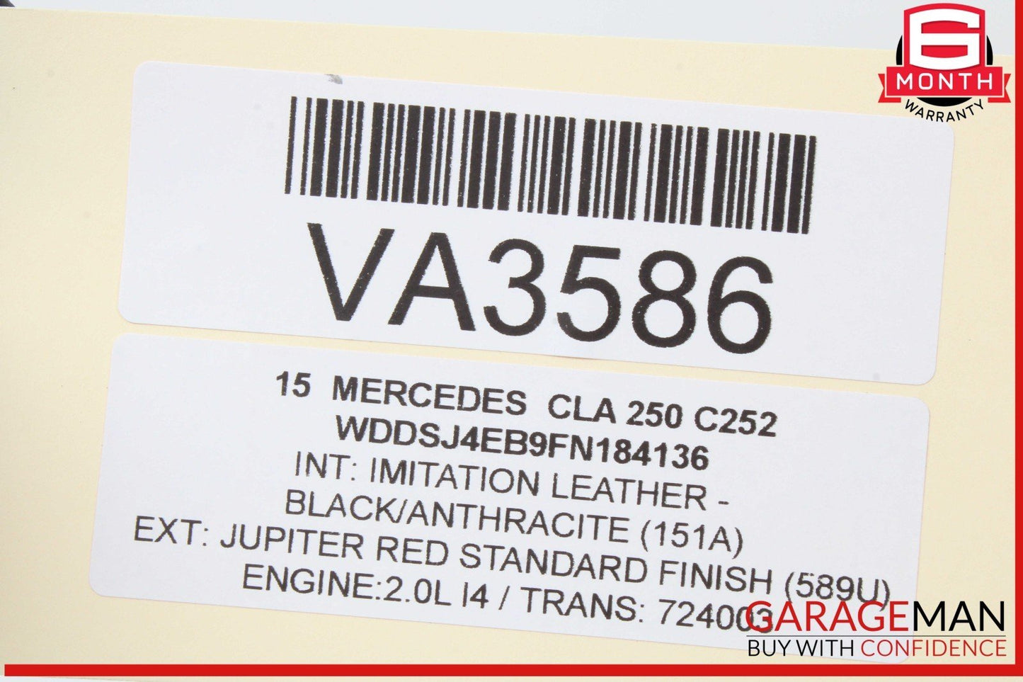 14-15 Mercedes W117 CLA250 GLA250 Air Bag Airbag SRS Control Module OEM