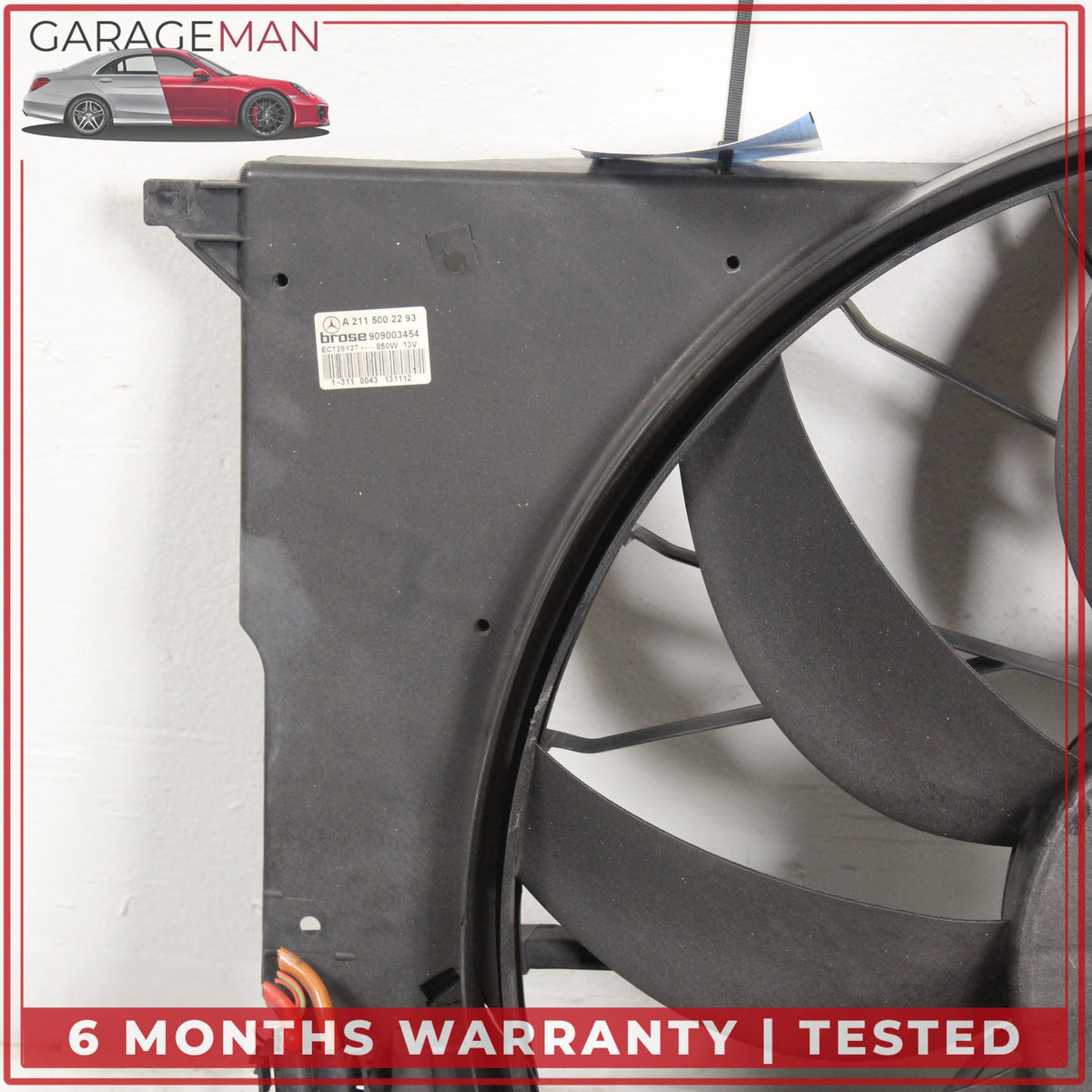 2005-2014 Mercedes W216 CL550 Engine Radiator Cooling Fan Motor Assembly OEM