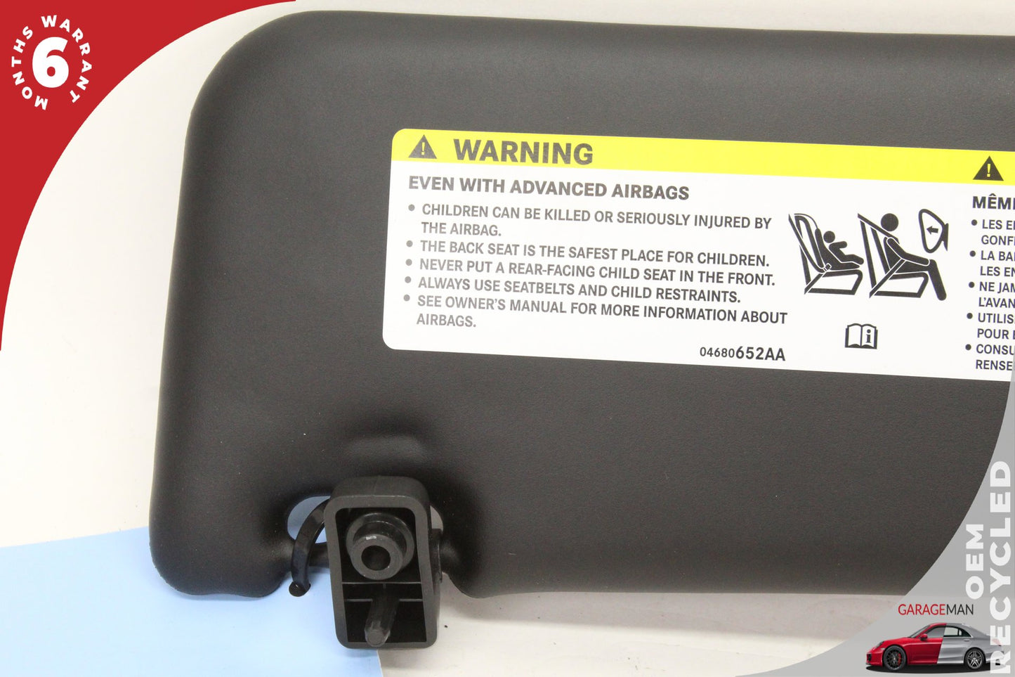 2012-2019 Fiat 500e Front Right Passenger Side Sun Visor Shade 04680652AA OEM