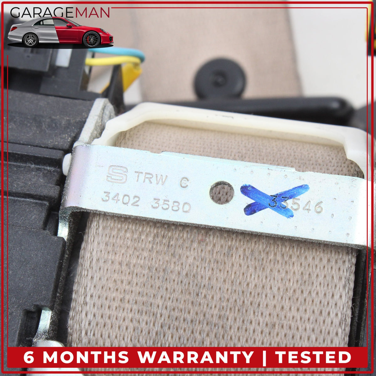 2010-2016 Porsche Panamera 970 Front Left Driver Side Seat Belt Beige OEM
