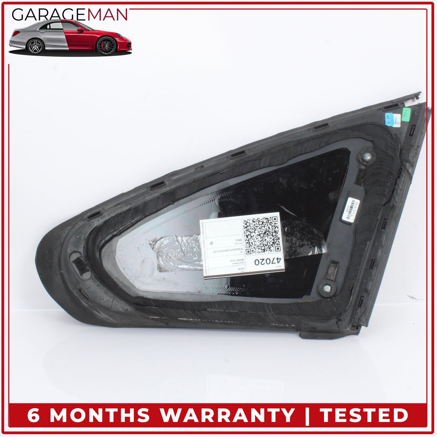 2015-2017 BMW 428i xDrive Gran Coupe Rear Left Side Quarter Window Glass OEM
