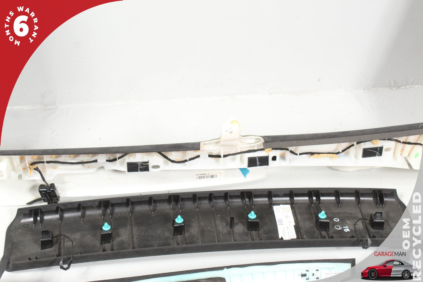 12-20 Tesla Model S 85D Panoramic Roof Headliner Trim Bow Pillar Cover Suede 104593602C