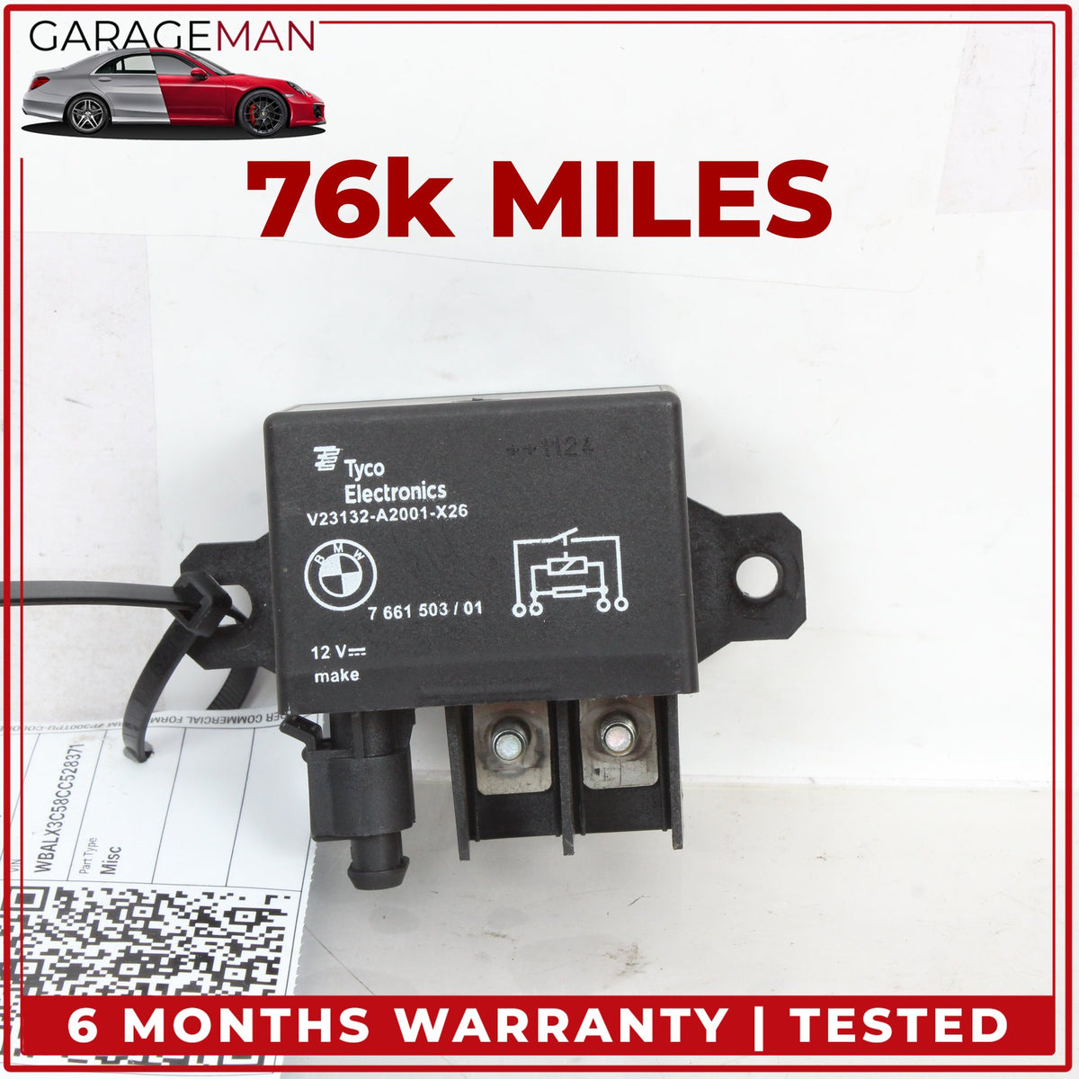 2012-2018 BMW 650i F13 Cooling Fan Relay Control Module 7661503 OEM
