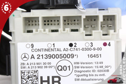 17-19 Mercedes-Benz E400 W213 Wagon Right Rear Door Control Module 2139005009 OEM