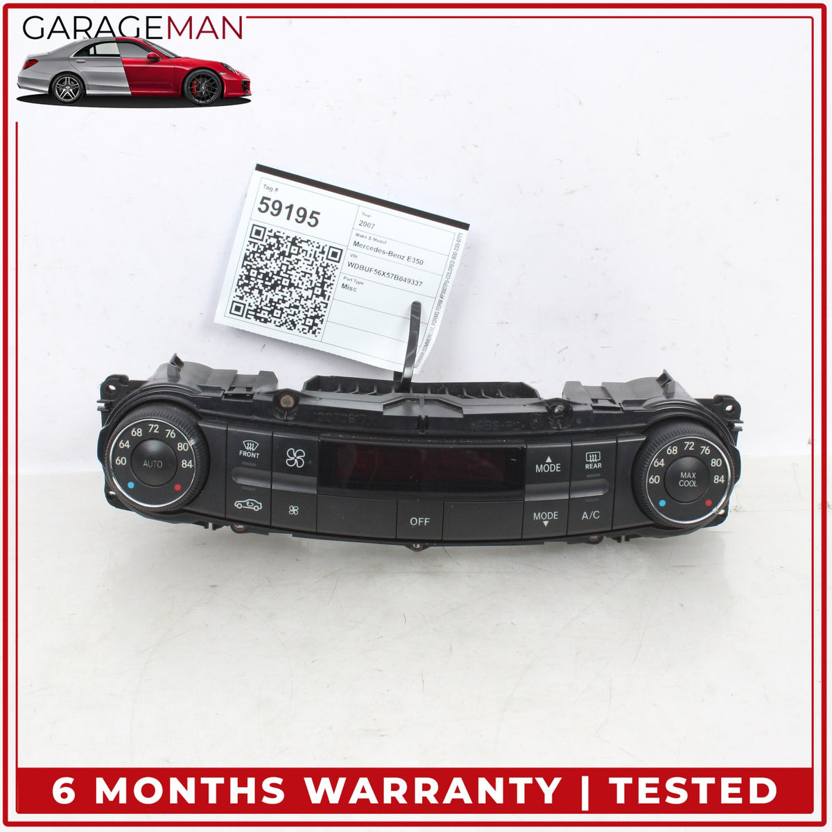 2007-2009 Mercedes W211 E350 A/C Heater Climate Control Switch 2118302285 OEM