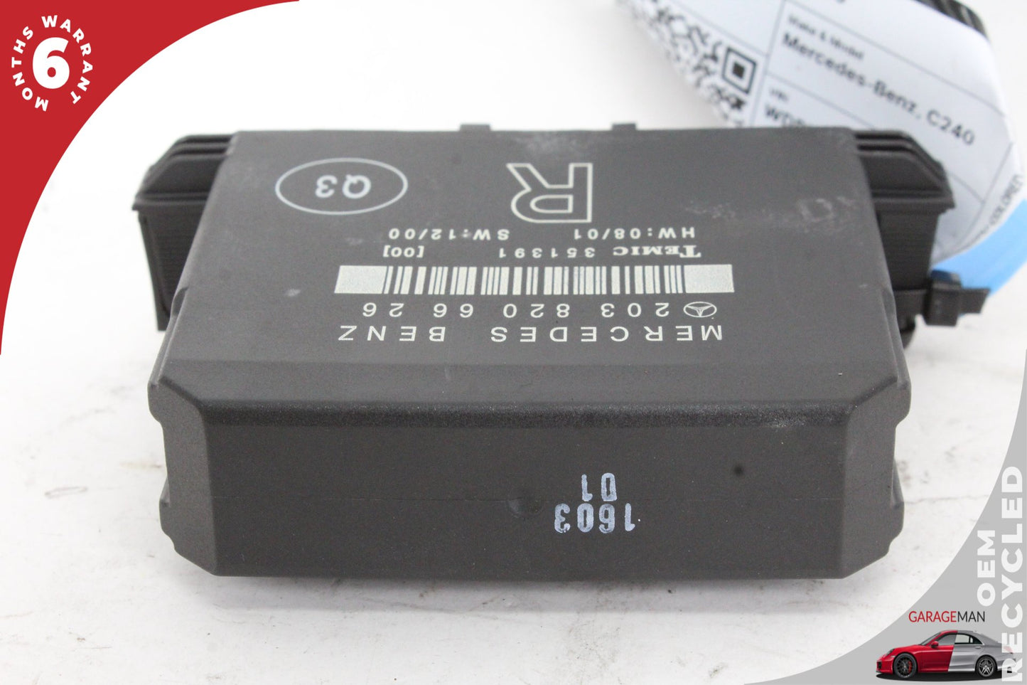 2001-2007 Mercedes W203 C240 Rear Right Side Door Control Module 2038206626 OEM