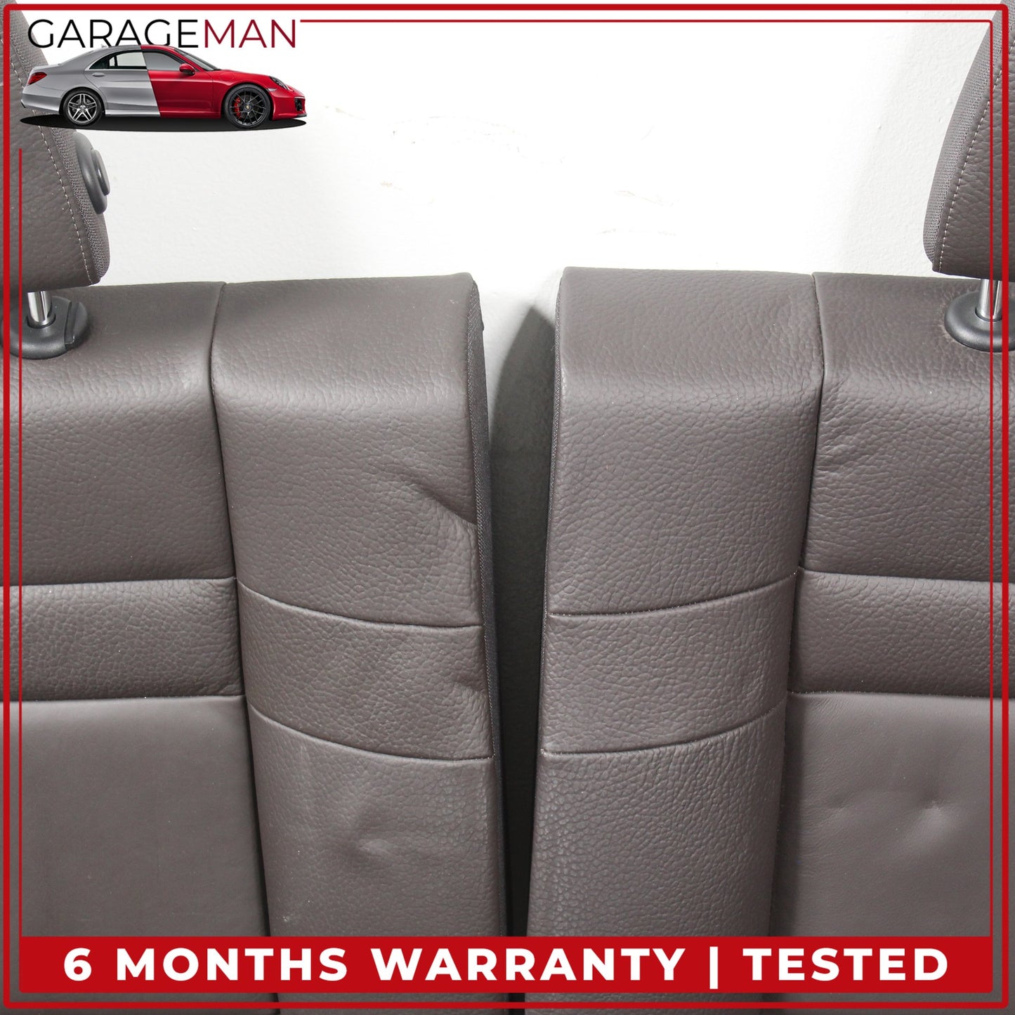 2014-2021 BMW i3 Rear Upper and Lower Seat Bench Cushion w/ Headrest Brown OEM