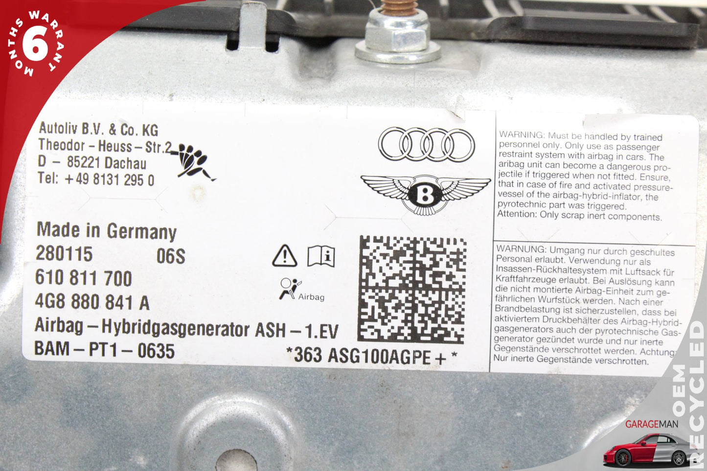 2012-2018 Audi A6 A7 S6 S7 Front Left Driver Side Knee Airbag 4G8880841A OEM
